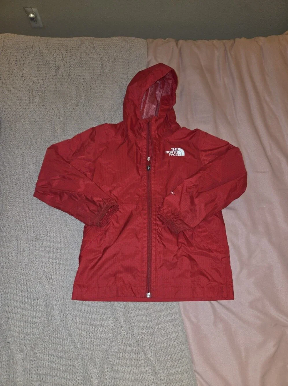 The North Face Kids Red Hooded Rain Jacket